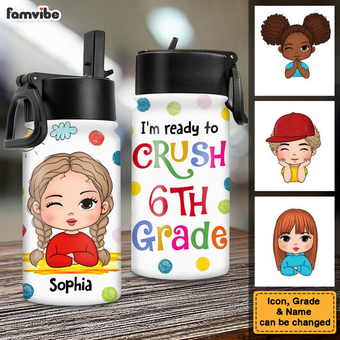 Personalized For Kid I'm Ready To Crush 6TH Grade Kids Water Bottle 33541 1