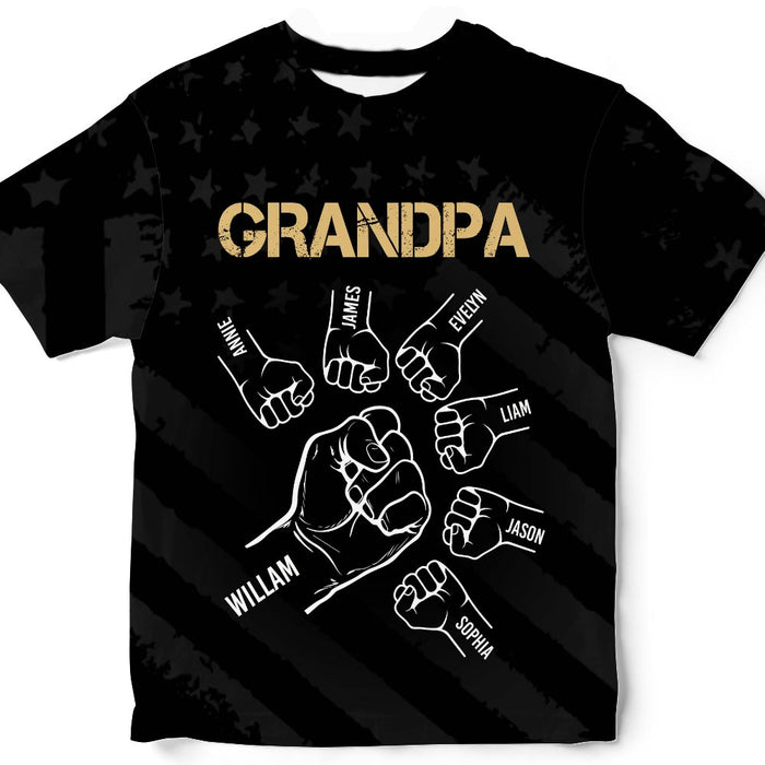 Personalized Gift For Dad Grandpa US Flag All-over Print T Shirt - Hoodie - Sweatshirt 33543 1