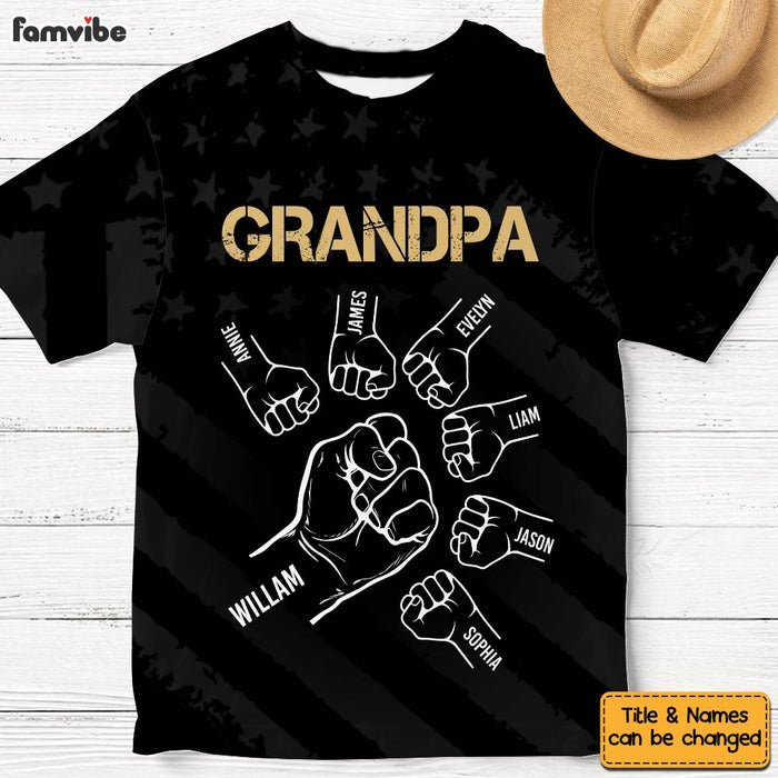 Personalized Gift For Dad Grandpa US Flag All-over Print T Shirt - Hoodie - Sweatshirt 33543 1