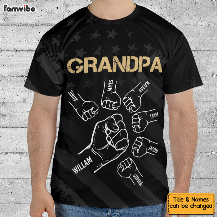 Personalized Gift For Dad Grandpa US Flag All-over Print T Shirt - Hoodie - Sweatshirt 33543 1