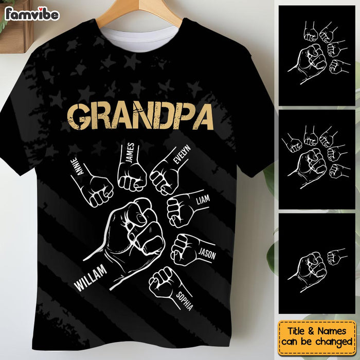 Personalized Gift For Dad Grandpa US Flag All-over Print T Shirt - Hoodie - Sweatshirt 33543 1