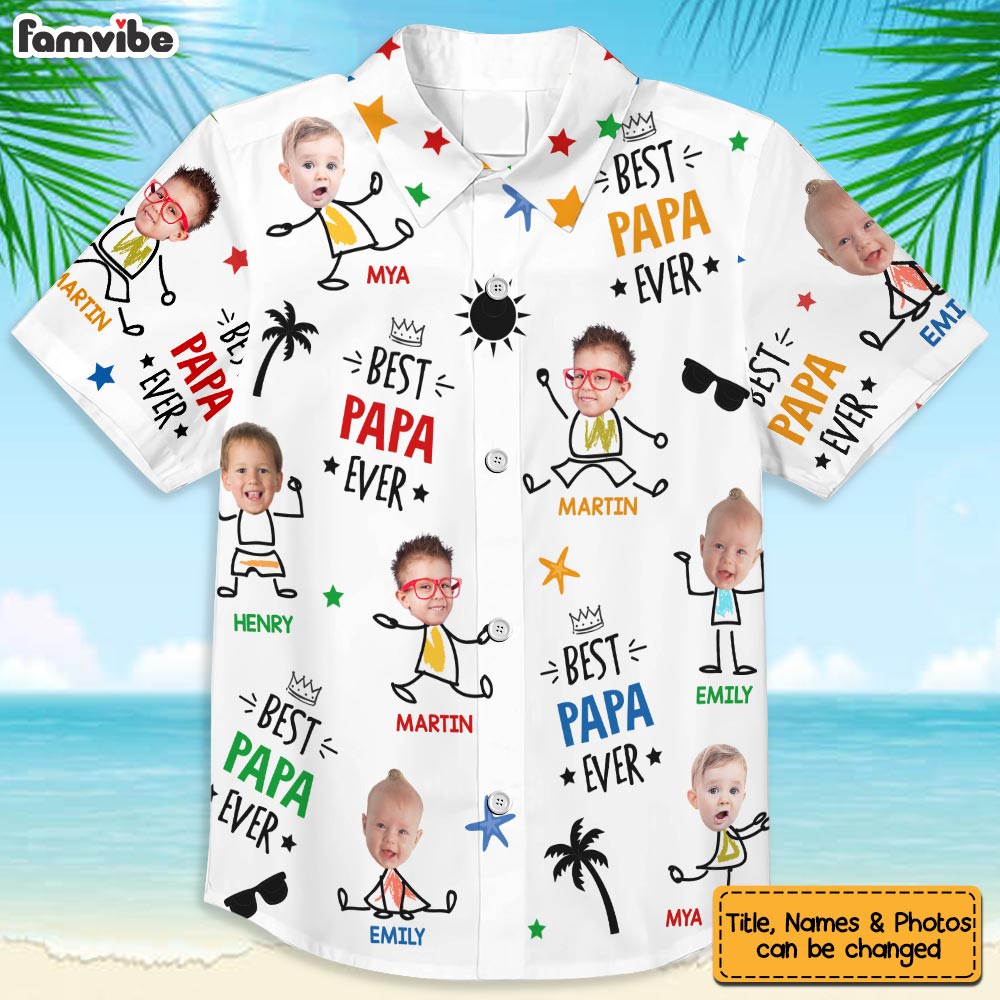 Personalized Gift For Dad Photo Custom Hawaiian Shirt 33546 Primary Mockup