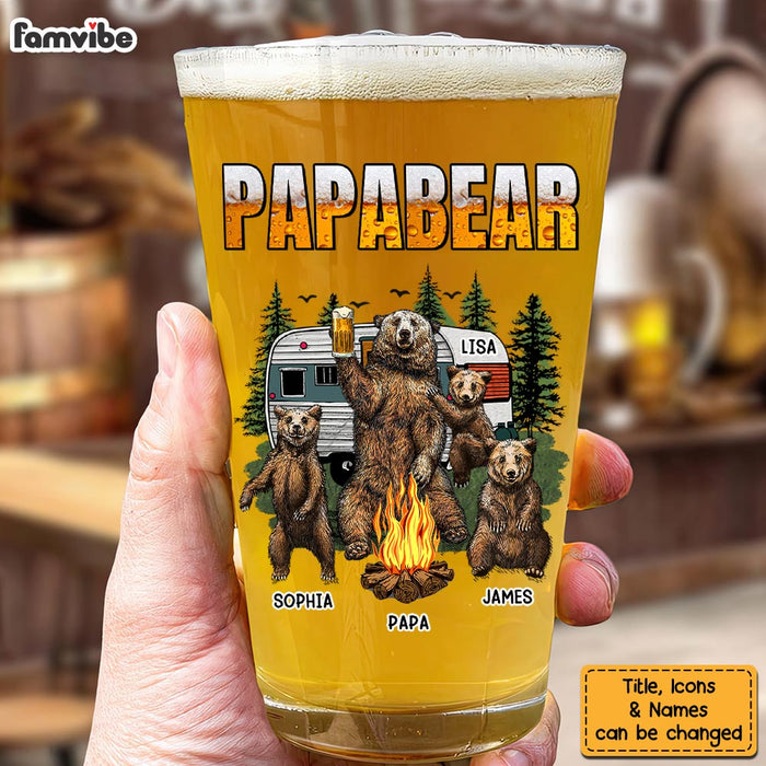 Personalized Gift For Grandpa Papabear Beer Glass 33555 1