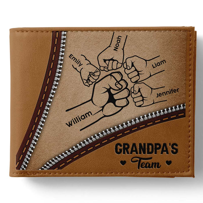 Personalized Gift For Grandpa's Team Leather Wallet 33556 1