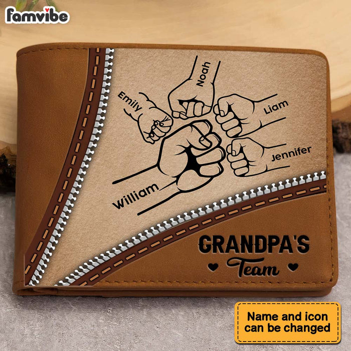 Personalized Gift For Grandpa's Team Leather Wallet 33556 1
