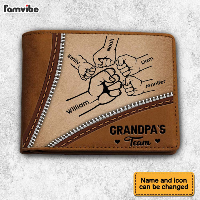 Personalized Gift For Grandpa's Team Leather Wallet 33556 1