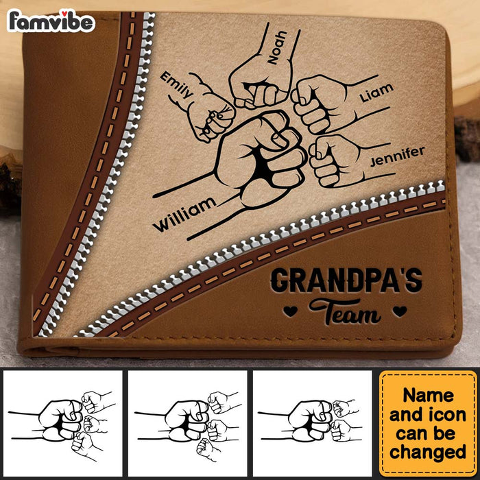 Personalized Gift For Grandpa's Team Leather Wallet 33556 1