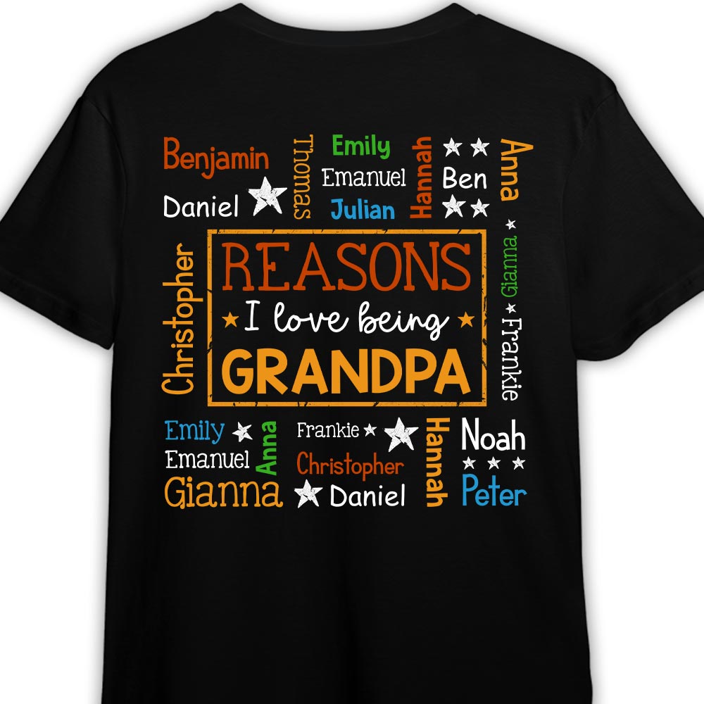 Personalized Gift For Grandpa Reasons I Love Being Word Art Shirt 33562 Primary Mockup
