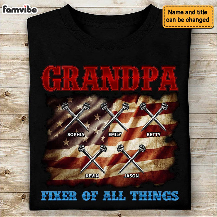 Personalized Gift For Grandpa Fixer Of All Things Shirt - Hoodie - Sweatshirt 33566 1