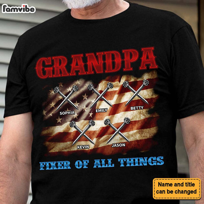 Personalized Gift For Grandpa Fixer Of All Things Shirt - Hoodie - Sweatshirt 33566 1