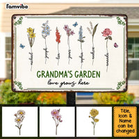 Personalized For Grandma Mom Grandma‘s Garden Love Grows Here Beautiful Birth Month Flower Gift Metal Sign 33567 thumb 1
