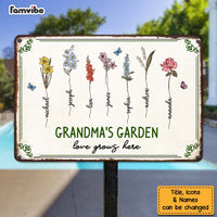 Personalized For Grandma Mom Grandma‘s Garden Love Grows Here Beautiful Birth Month Flower Gift Metal Sign 33567 thumb 1