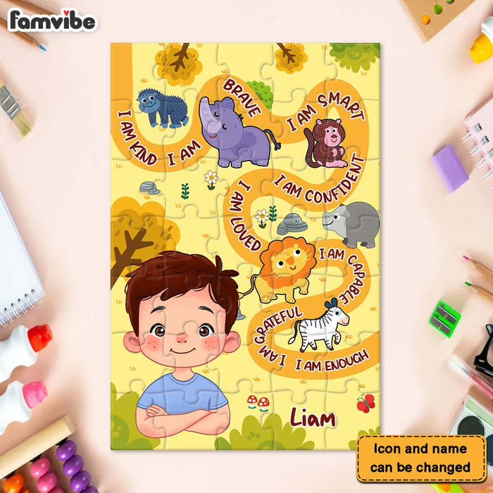 Personalized Gift For Grandson Affirmation I Am Puzzle 33573 1