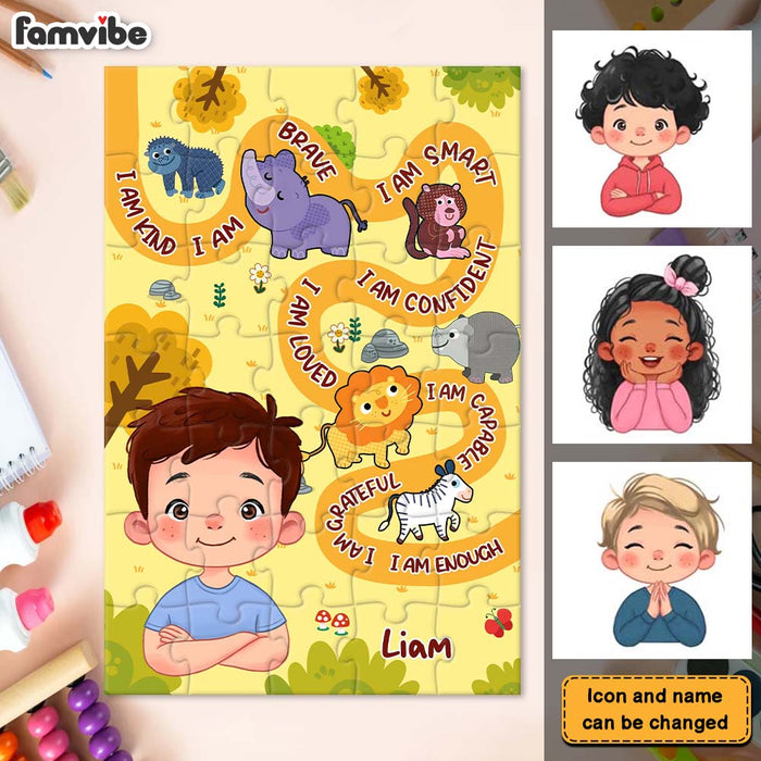 Personalized Gift For Grandson Affirmation I Am Puzzle 33573 1