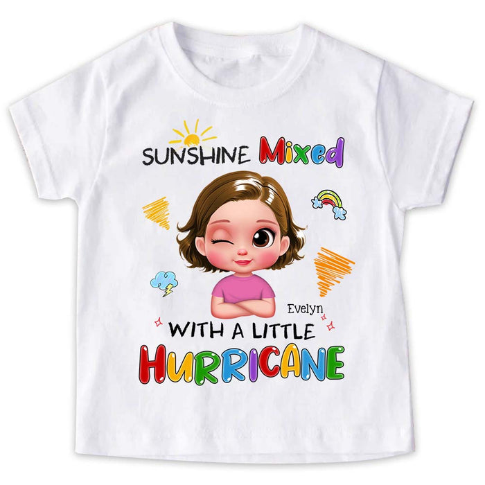 Personalized Gift For Granddaughter Sunshine Mixed With Hurricane Kid T Shirt - Kid Hoodie - Kid Sweatshirt 33587 1