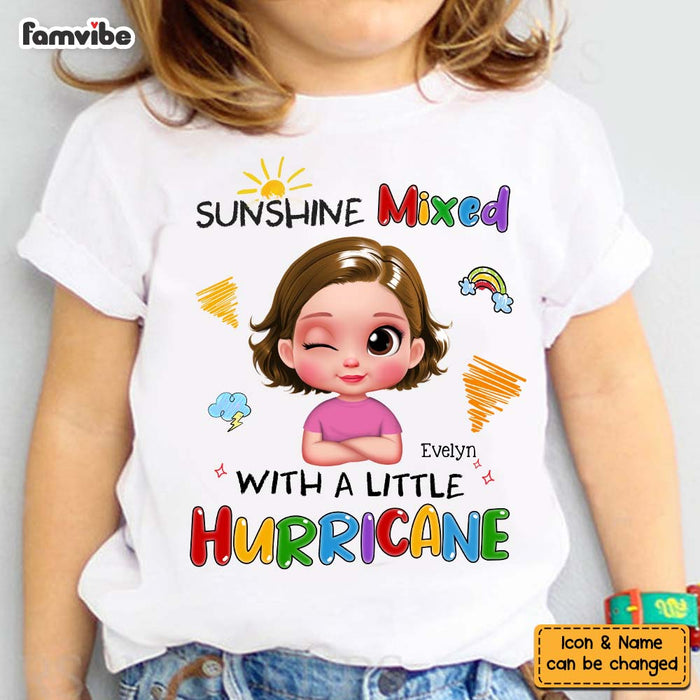 Personalized Gift For Granddaughter Sunshine Mixed With Hurricane Kid T Shirt - Kid Hoodie - Kid Sweatshirt 33587 1