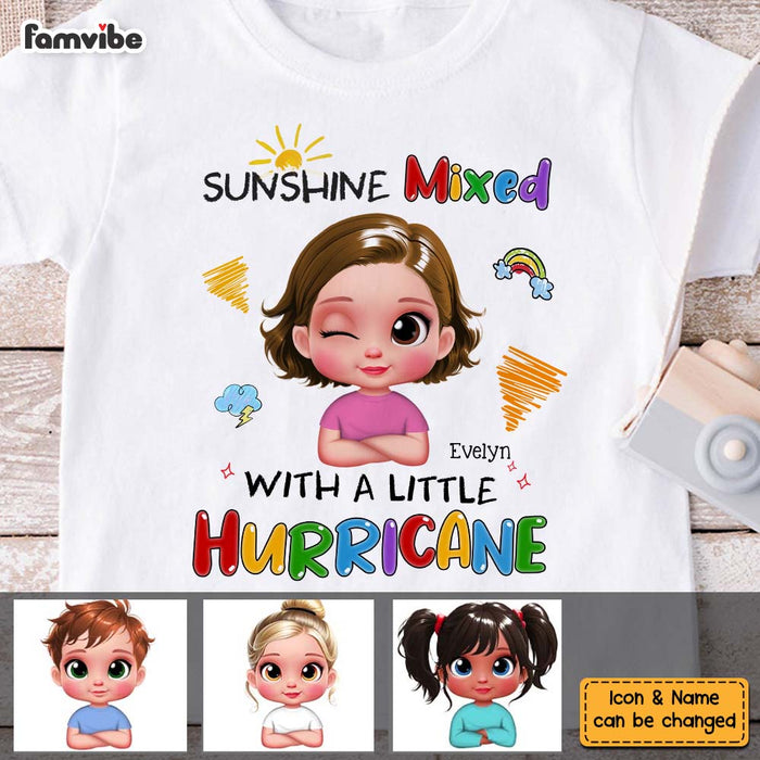 Personalized Gift For Granddaughter Sunshine Mixed With Hurricane Kid T Shirt - Kid Hoodie - Kid Sweatshirt 33587 1
