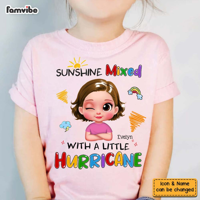 Personalized Gift For Granddaughter Sunshine Mixed With Hurricane Kid T Shirt - Kid Hoodie - Kid Sweatshirt 33587 1