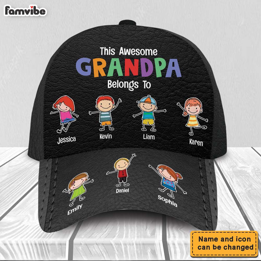Personalized Gift For This Awesome Grandpa Dad Belongs To Cap 33591 Primary Mockup
