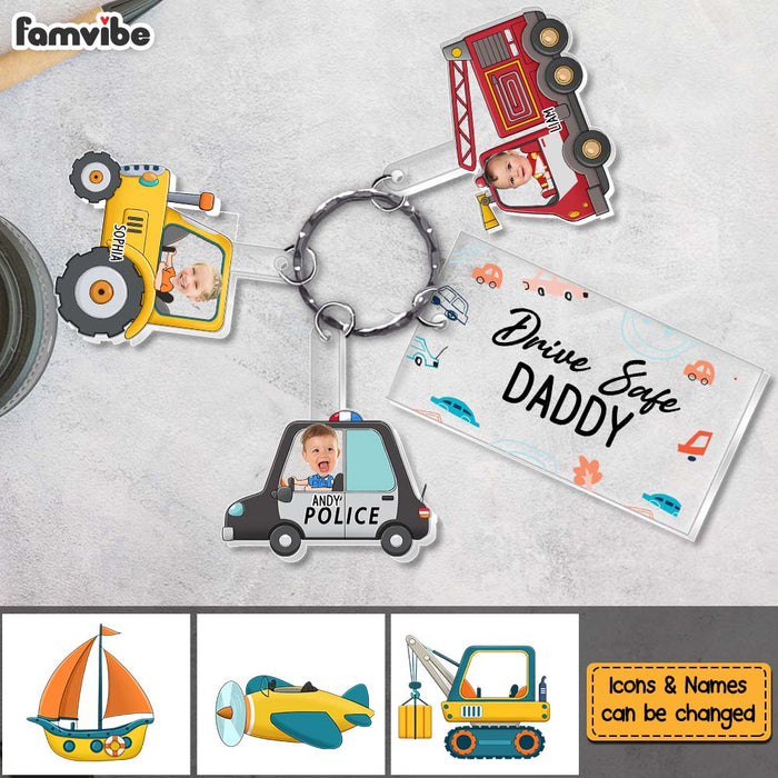 Personalized For Dad Custom Photo Drive Safe Daddy Acrylic Custom Keychain 33592 1