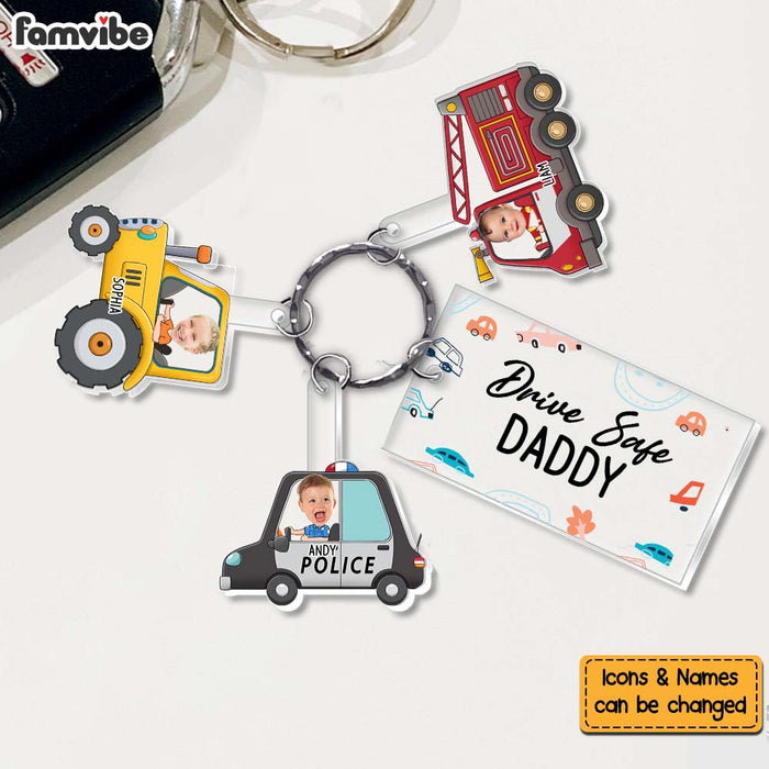Personalized For Dad Custom Photo Drive Safe Daddy Acrylic Custom Keychain 33592 1
