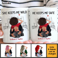 Personalized Gift For Couple She Keeps Me Wild Couple White Mug 33610 thumb 1