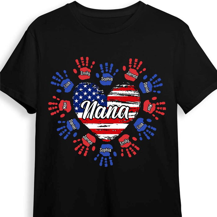 Personalized For Grandma Grandkids Heart and Hands 4th Of July Shirt - Hoodie - Sweatshirt 33611 1