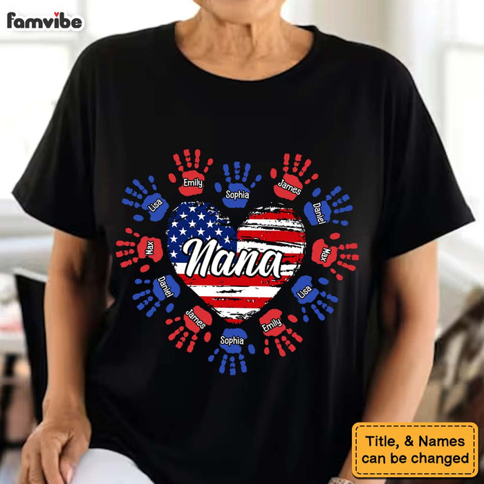 Personalized For Grandma Grandkids Heart and Hands 4th Of July Shirt - Hoodie - Sweatshirt 33611 1