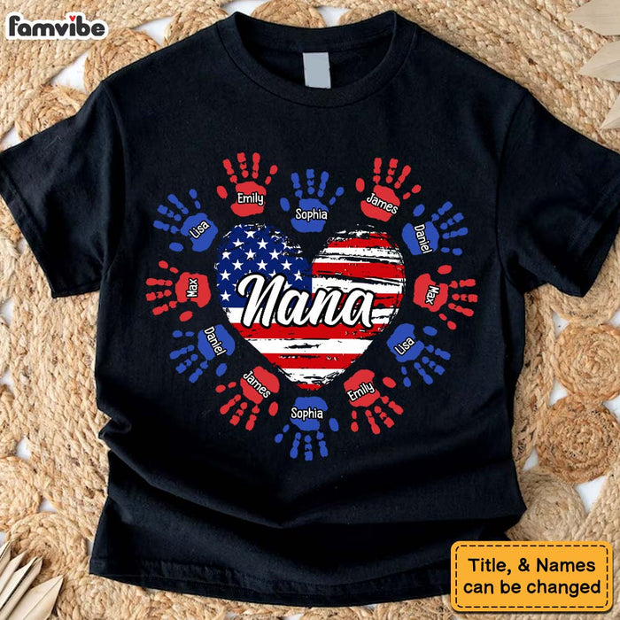 Personalized For Grandma Grandkids Heart and Hands 4th Of July Shirt - Hoodie - Sweatshirt 33611 1