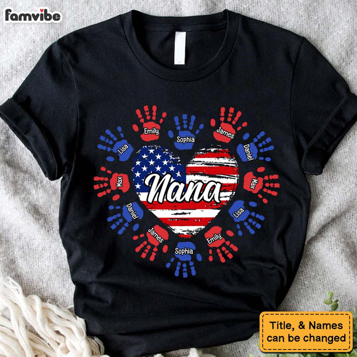 Personalized For Grandma Grandkids Heart and Hands 4th Of July Shirt - Hoodie - Sweatshirt 33611 1