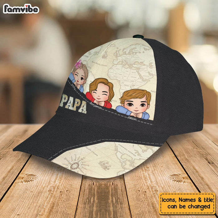 Personalized Gift For Grandpa Map Pattern Cap 33616 1