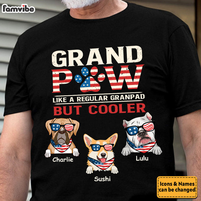 Personalized For Dad Pet Lovers American Grandpaw 4th Of July Shirt 33619 1