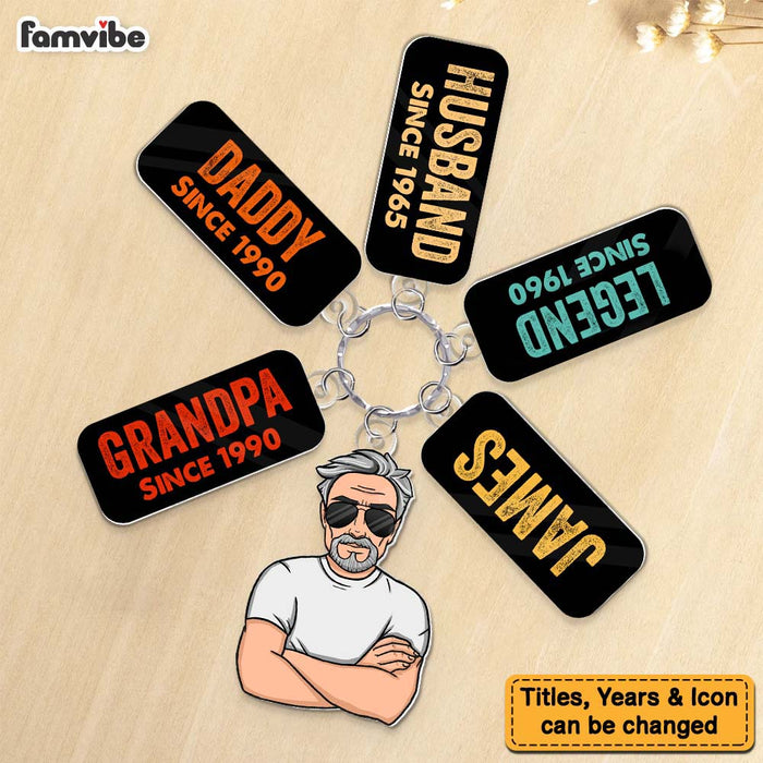 Personalized Gift For Grandpa Legend Daddy Husband Acrylic Custom Keychain 33623 1