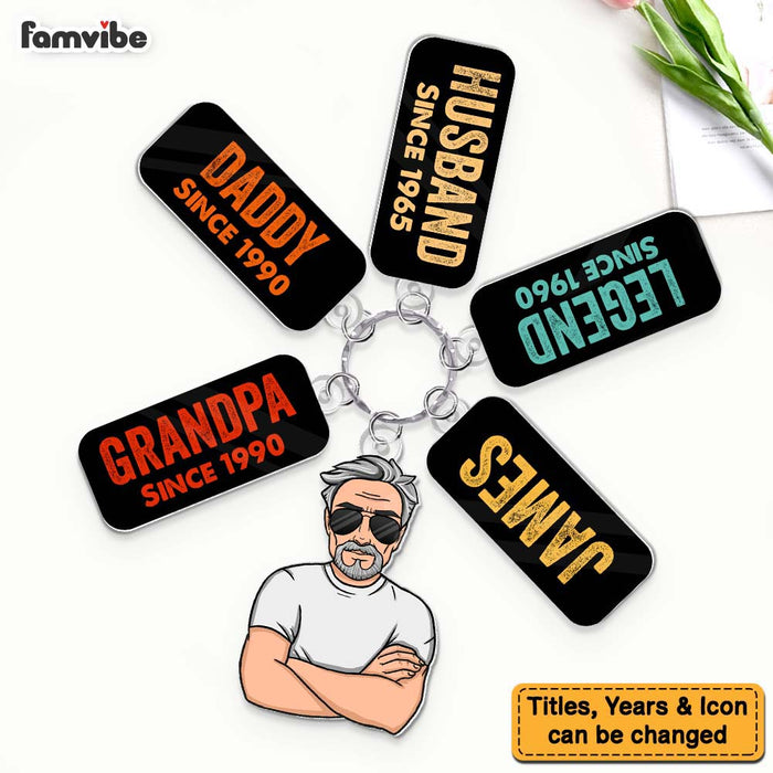 Personalized Gift For Grandpa Legend Daddy Husband Acrylic Custom Keychain 33623 1