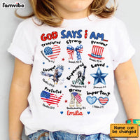 Personalized Gift for Granddaughter Independence Day God Says Kid T Shirt - Kid Hoodie - Kid Sweatshirt 33639 thumb 1