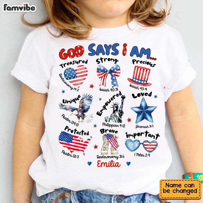 Personalized Gift for Granddaughter Independence Day God Says Kid T Shirt - Kid Hoodie - Kid Sweatshirt 33639 1