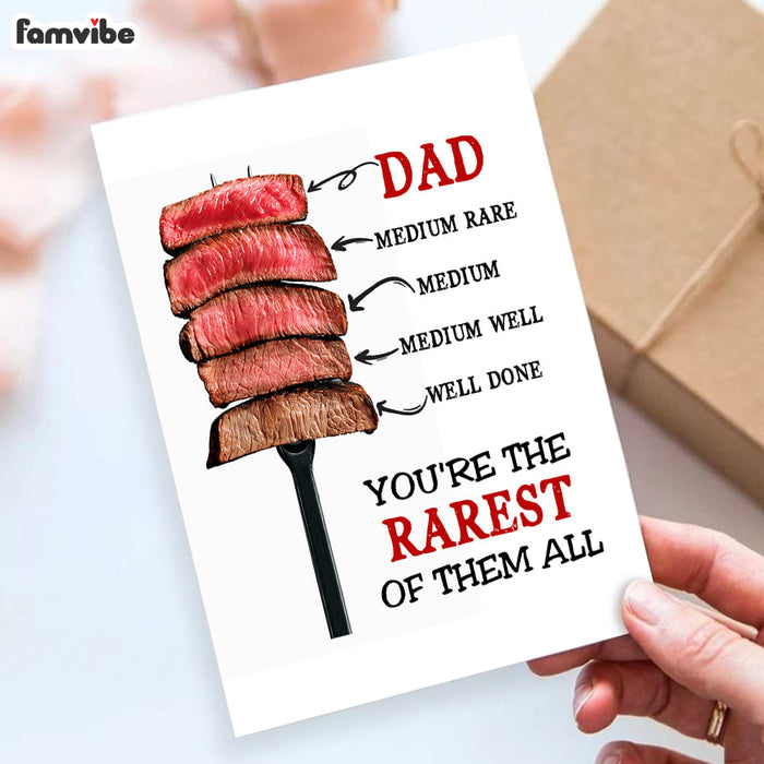 Father's Day Greeting Rare Dad Card Father's Day Greeting Rare Dad Card
