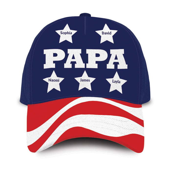 Personalized Gift for Grandpa Dad Papa Independence Day Cap 33656 1