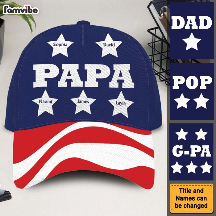 Personalized Gift for Grandpa Dad Papa Independence Day Cap 33656 1