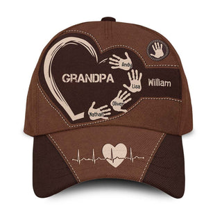 Personalized For Grandpa Dad Kids Handprints Cap 33659 Primary Mockup