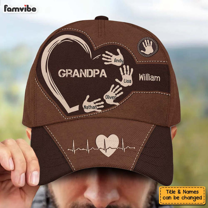 Personalized For Grandpa Dad Kids Handprints Cap 33659 1