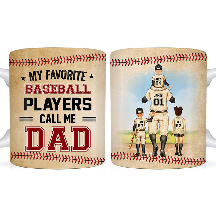 Personalized For Dad My Favorite Baseball Player Calls Me Dad Mug 33671 1