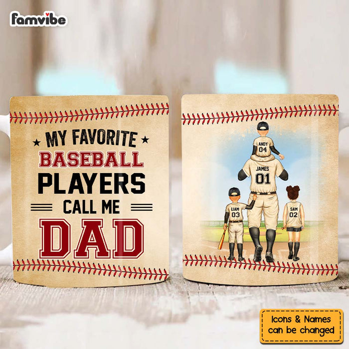 Personalized For Dad My Favorite Baseball Player Calls Me Dad Mug 33671 1