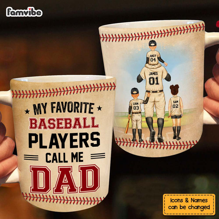 Personalized For Dad My Favorite Baseball Player Calls Me Dad Mug 33671 1