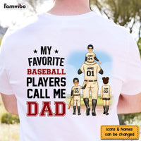 Personalized For Dad My Favorite Baseball Player Calls Me Dad Back Printed T Shirt - Hoodie - Sweatshirt 33673 thumb 1