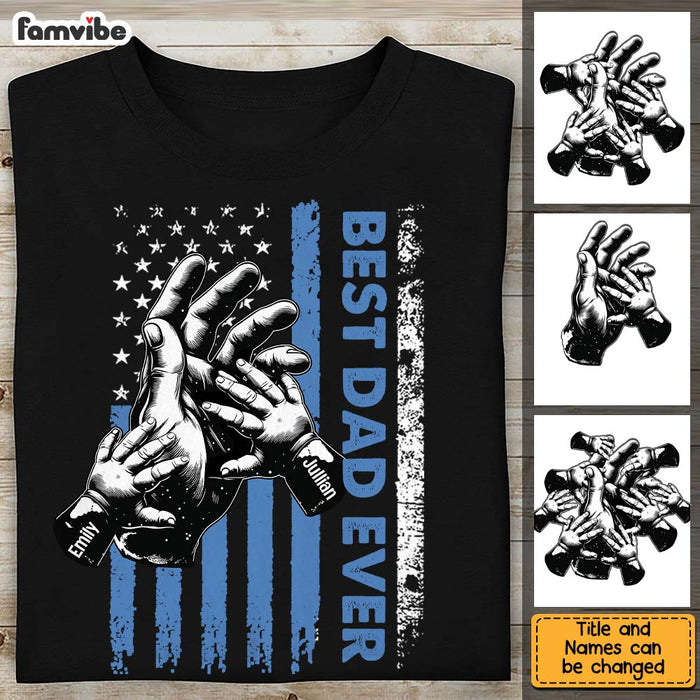 Personalized Gift For Dad US Flag Hand Raising Shirt - Hoodie - Sweatshirt 33675 1