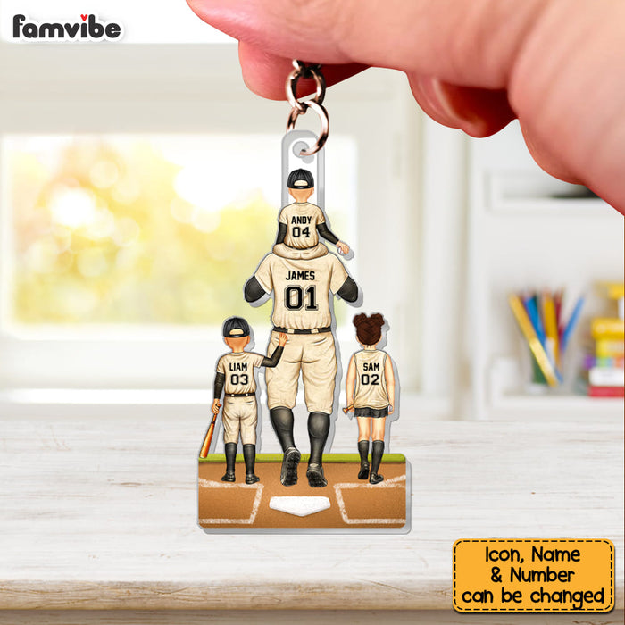 Personalized Gift For Baseball Dad Acrylic Keychain 33676 1