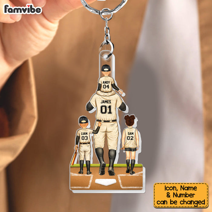 Personalized Gift For Baseball Dad Acrylic Keychain 33676 1