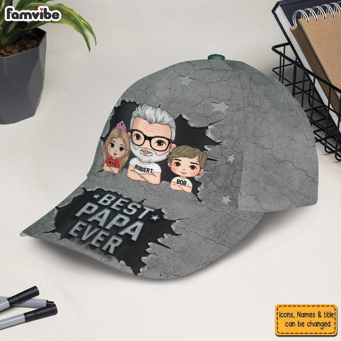 Personalized Gift For Papa Wirh Kids Cap 33692 1