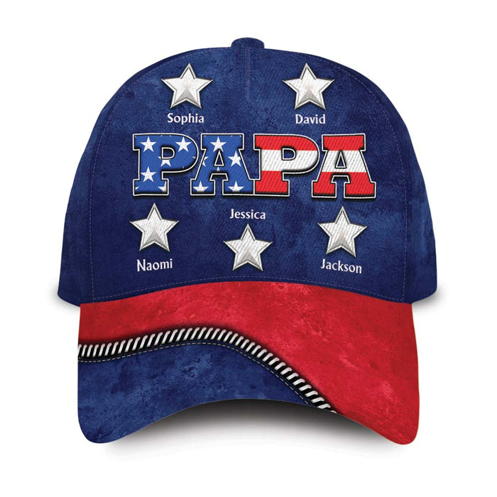 Personalized Gift for Grandpa Papa USA flag Cap 33698 1